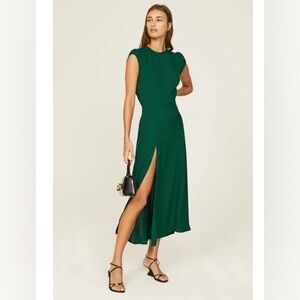 Reformation Green Midi Dress